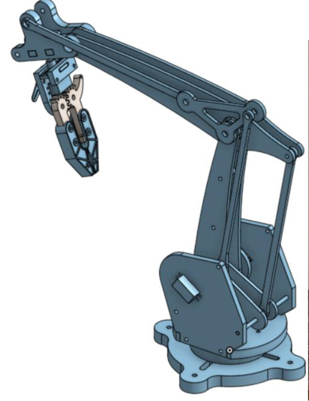 Robotic arm lifting 1 kg — assembled and operating